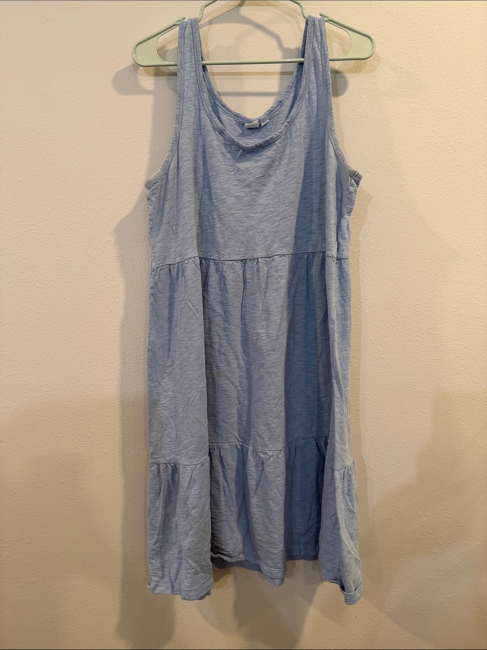 Gap Blue High Neck Tank T-Shirt Tiered Dress (Size: L)
